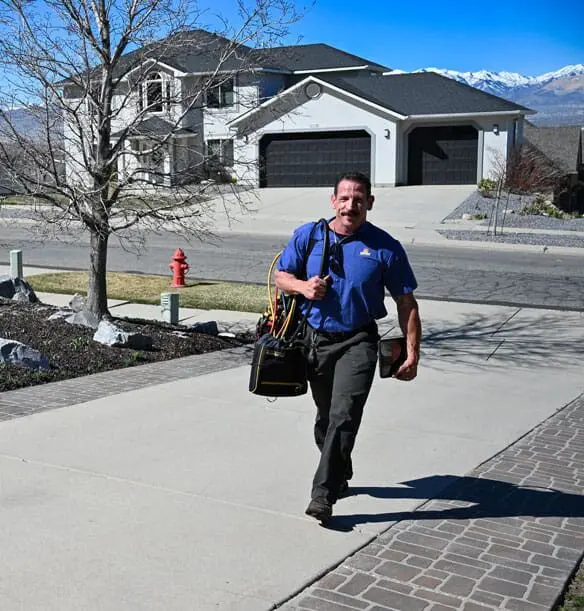 just right team member walking in driveway