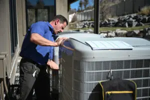 Just Right employee checking ac unit