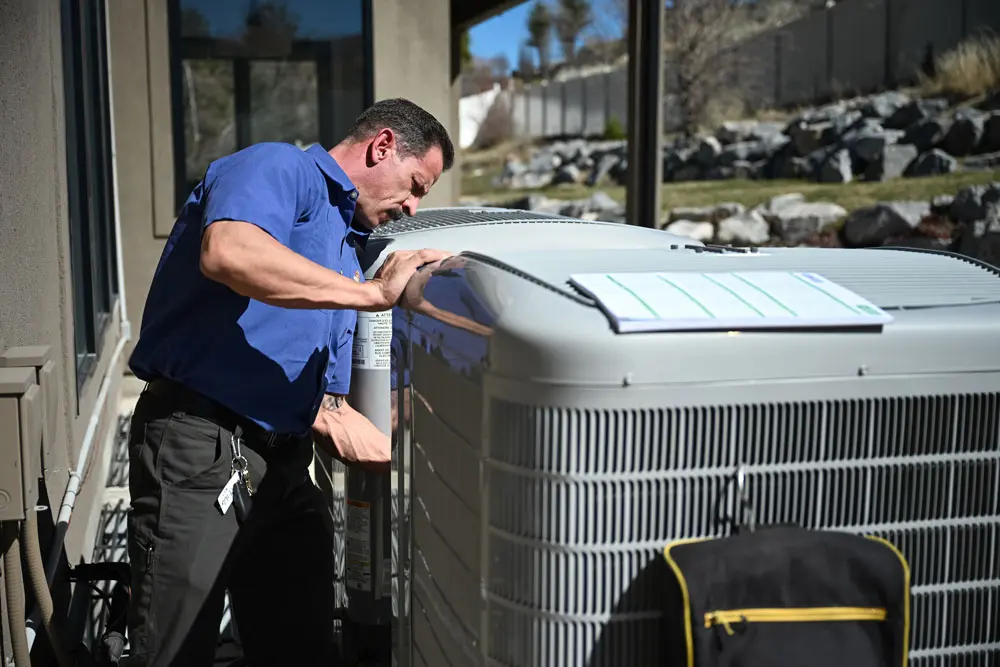 Just Right employee checking ac unit