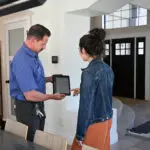 just right employee talking to a customer