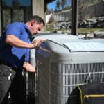 Just Right employee checking ac unit